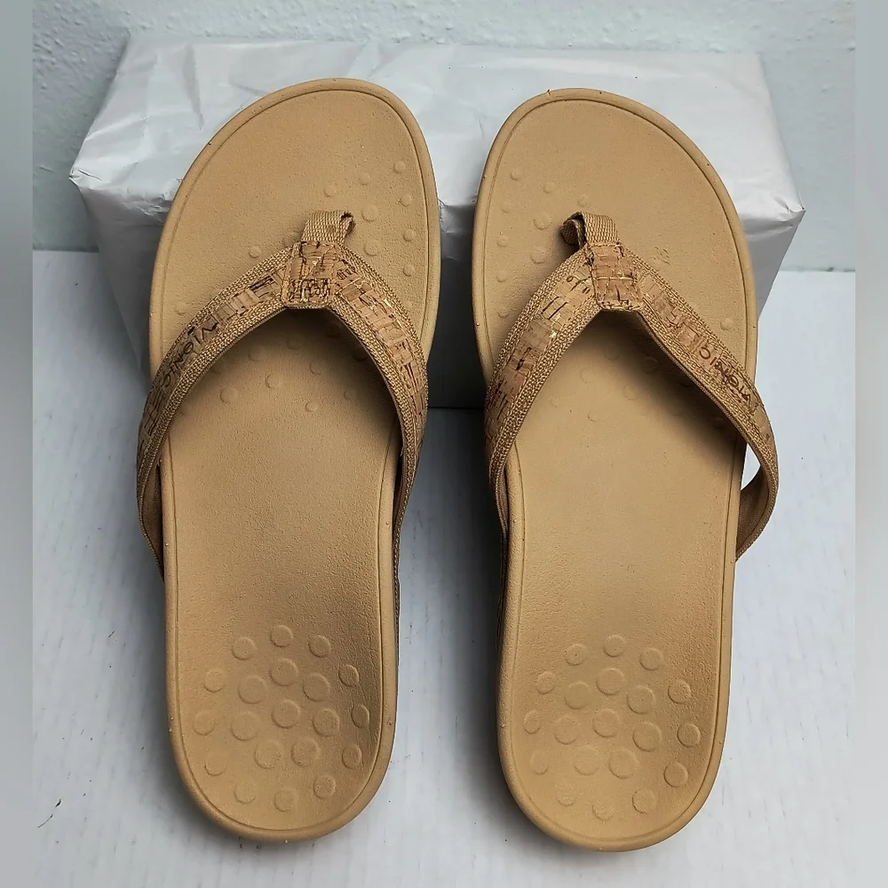 Vionic High Tide II Platform Podiatrist Thong Flat Sandal 9 Wide Arch Support